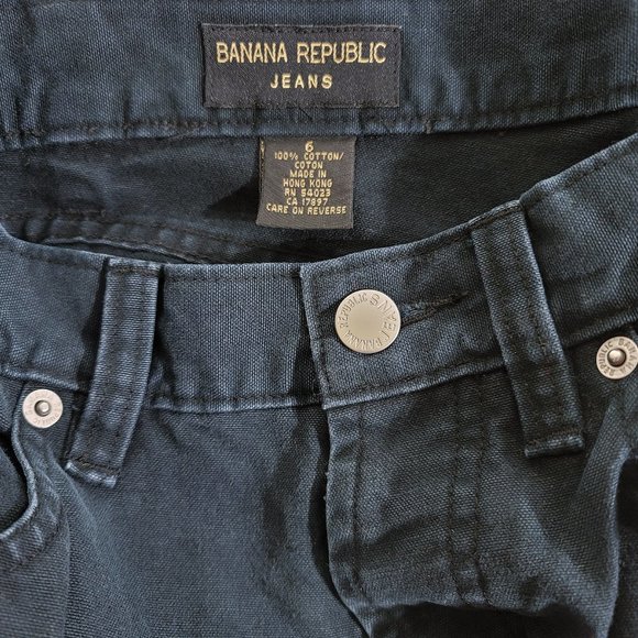 BANANA REPUBLIC Jeans Women's 6 (Actual 29.5" x 31") Blue Canvas Jeans Straight - Picture 4 of 4